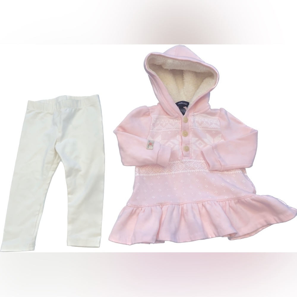Ralph Lauren Baby Girls Peplum Sweater & Leggings